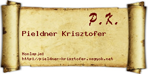 Pieldner Krisztofer névjegykártya
